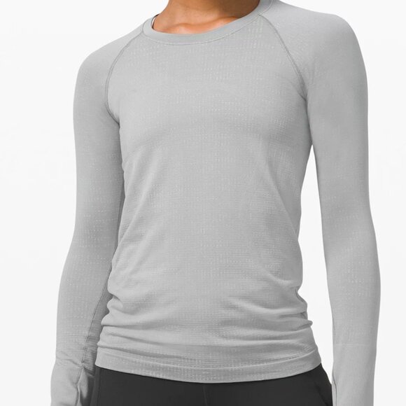 Lululemon Swiftly Tech Shirt Long Sleeve Sports Gray Size 6 - Picture 2 of 12